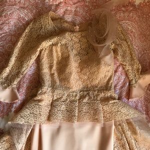 Couture Lace Peplum Evening Gown